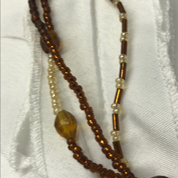 Brown and gold gaudy necklace - Picture 3 of 3